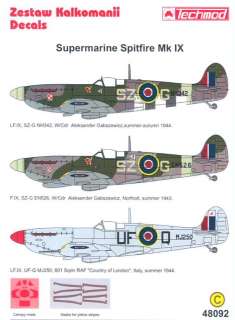 Techmod Decals 1/48 SUPERMARINE SPITFIRE Mk IX Fighter  