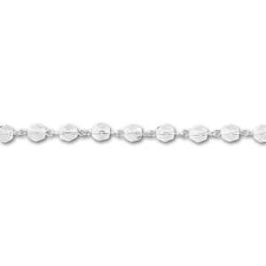   6mm Crystal Fire Polished Silver Plated Chain Arts, Crafts & Sewing