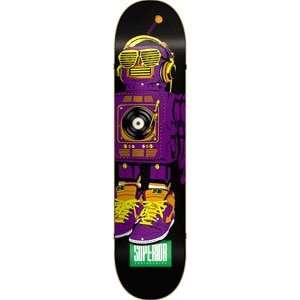  Superior Roboombox Skateboard Deck   7.9 Black/Purple 