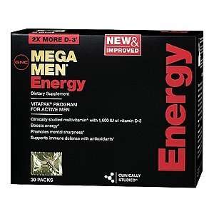  GNC Mega Men Energy Vitapak, 30 Packs Health & Personal 