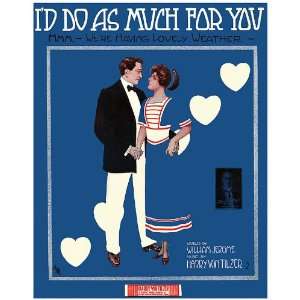   Greetings Card Sheet Music Id Do As Much For You: Home & Kitchen