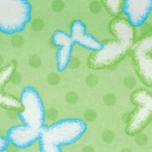   100% Cotton 10yd D/R Butterflies Green/Teal: Arts, Crafts & Sewing