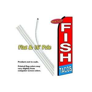  Fish Tacos Feather Banner Flag Kit (Flag & Pole) Patio 