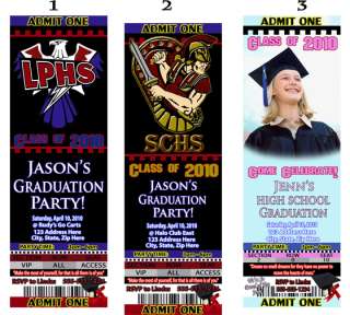 NEW COLLEGE GRADUATION PARTY Ticket Style Invitations  