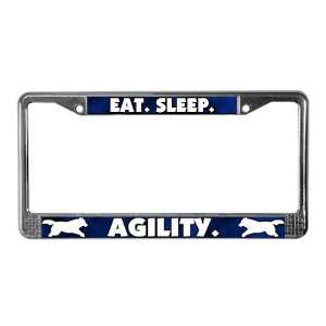  Eat Sleep Agility Dark Blue Cool License Plate Frame by 