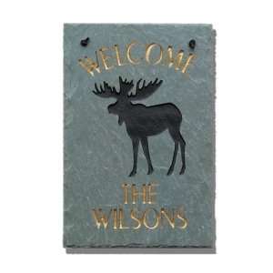  The Stone Mill Personalized Welcome Moose Slate Plaques 