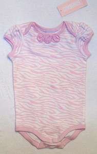   Months Gymboree ZEBRA BABY Pink & Ivory Zebra Striped Bodysuit Top