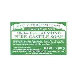  Soap, Bar, Castile, Hemp Almond, Organic, 5 oz. Beauty