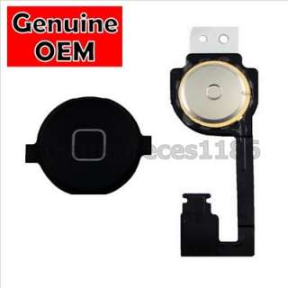 Genuine OEM Black Home Button Key + Flex Cable for Apple iPhone4 4G