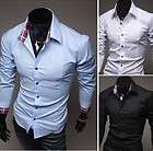 S654 New Mens Luxury Stylish Casual Dress Slim Fit Shirts 3 Colours 4 