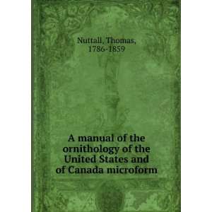   States and of Canada microform Thomas, 1786 1859 Nuttall Books