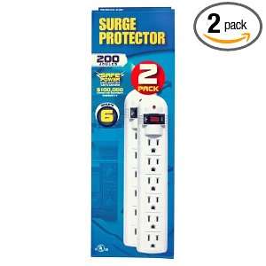   200 Joule White Surge Strip with 3 Foot Cord, 2 Pack: Home Improvement