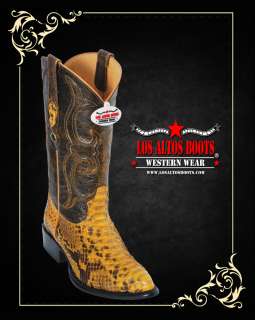 Los Altos Mens Buttercup Phyton Leather Cowboy Boots  