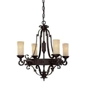   3604RI 279 Four Light Candle Chandelier RUSTIC IRON: Home Improvement