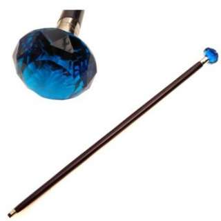    Victorian Walking Stick Cobalt Blue Cut Glass Cane Clothing