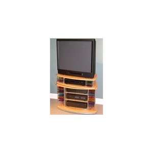  4D Concepts Metal Beech TV Media Cart with Swivel Top 