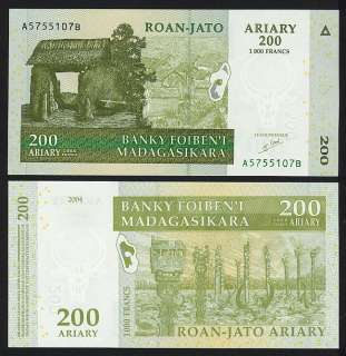 Madagascar  200 Ariary 2004 P 87 UNC X10 Pcs  