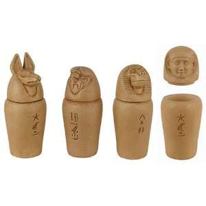  Set of Four Egyptian Canopic Jars, 4.5H   Small 