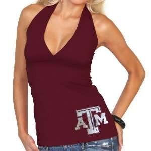   Texas A&M Aggies Womens Maroon V Neck Halter Top: Sports & Outdoors