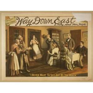   Poster Way down East a story about plain people. 1897