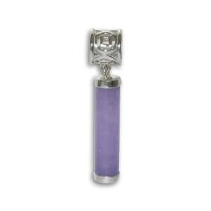   Sterling Silver 925 & Violet Stone Pillar Necklace Pendant   Jewellery