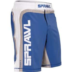  Sprawl Fusion Mens Fight Shorts, 34, BL/WH/GR: Sports 