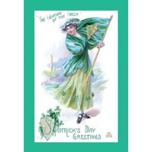  St. Patricks Day Green 12x18 Giclee on canvas: Home 