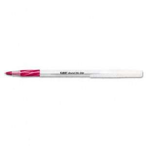  BIC® Round Stic Grip Ball Pen, Red Ink, Fine Point 
