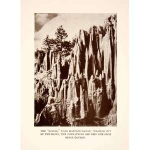   Guatemala Rock Formation Sandstone Canyon   Original Halftone Print