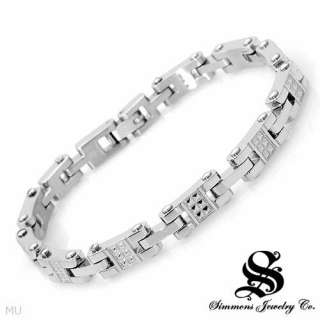 SUPER STYLISH STAINLESS STEEL BRACELET WITH GENUINE DIAMOND BY SIMMONS 