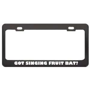 Got Singing Fruit Bat? Animals Pets Black Metal License Plate Frame 