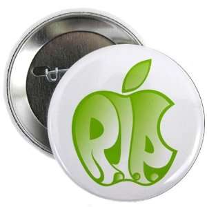 Steve Jobs Green Apple on a 2.25 inch Pinback Button Badge
