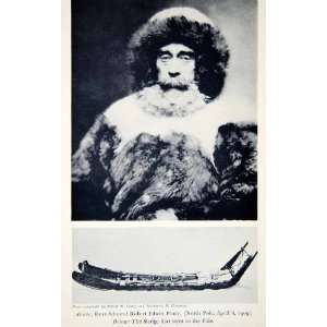  1936 Print Rear Admiral Robert Edwin Peary Eskimo Sled 