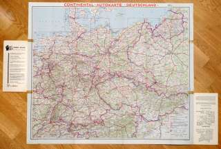   Germany Continental Auto Roads Travel Color MAP with Road Signs  