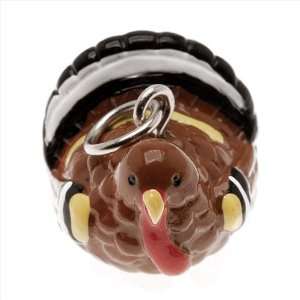   Roly Polys 3 D Hand Painted Resin Turkey Charm, Qty 1 