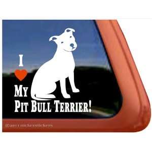  I Love My Pit Bull Terrier Dog Vinyl Window Decal Sticker 