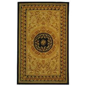 Naples Collection Hand Tufted Traditional Black and Gold Wool Rug 6.00 