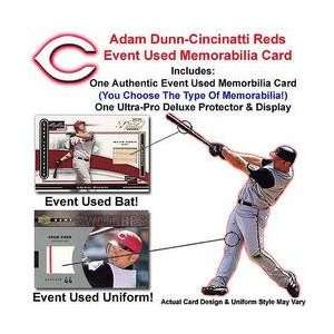   Event Used Memorabilia Card   Cinn Reds Adam Dunn Uniform Card Sports