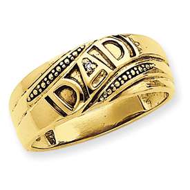 14k Gold Mens Mens DAD Diamond Ring sz 10 3.9 grams  