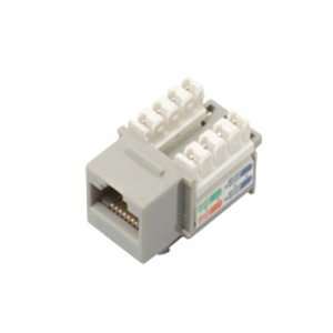  Keystone Jack, CAT5e, Gray, w/cable holder