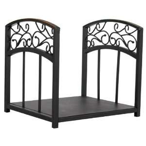  Uniflame W 1326 Black Wrought Iron Log Rack with Hammered 