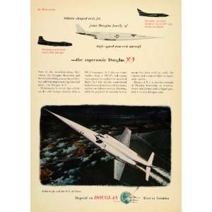  1954 Ad Supersonic Douglas X 3 Aircraft US Force DC 3 