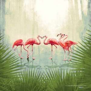    Flamingo Jungle Safari Childrens Nursery Print