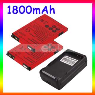   Battery +USB Charger For HTC EVO Shift 4G Droid incredible 6300 Red