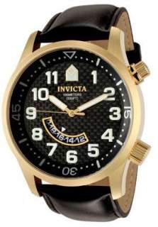 Invicta 0449 Mens Invicta II Black Leather Date Watch  