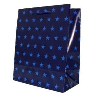  Medium Blue Stars Gift Bag Case Pack 36