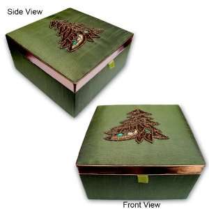  Christmas Jewelry MDF Box In Silk Satin Fabric From India 