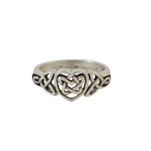  Sterling Silver Heart and Celtic Knot Ring Size 9 Jewelry