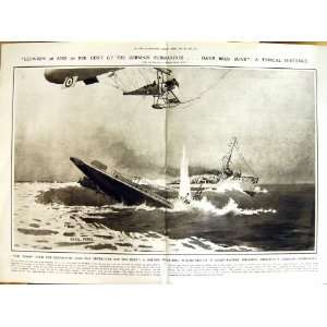  1917 WAR BLIMP SHIP DIRIGIBLE GERMAN SUBMARINE GEDDES 