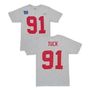  New York Giants Justin Tuck Gray Super Bowl Name and Number 